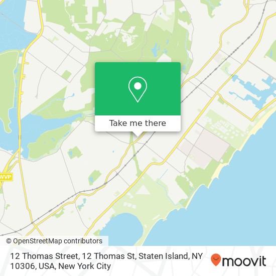 Mapa de 12 Thomas Street, 12 Thomas St, Staten Island, NY 10306, USA