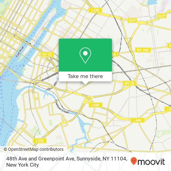Mapa de 48th Ave and Greenpoint Ave, Sunnyside, NY 11104