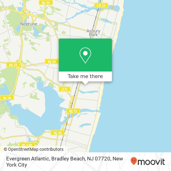 Evergreen Atlantic, Bradley Beach, NJ 07720 map