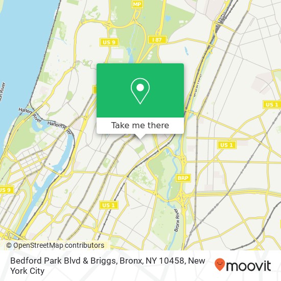 Mapa de Bedford Park Blvd & Briggs, Bronx, NY 10458