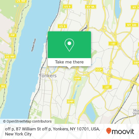 off p, 87 William St off p, Yonkers, NY 10701, USA map