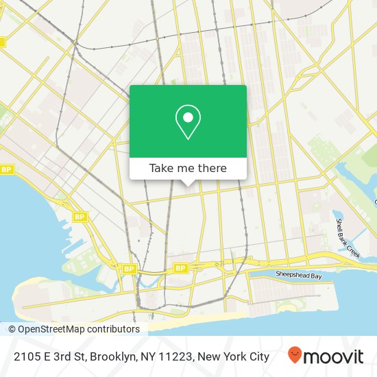 Mapa de 2105 E 3rd St, Brooklyn, NY 11223