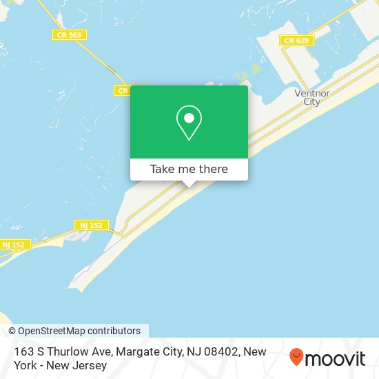 Mapa de 163 S Thurlow Ave, Margate City, NJ 08402