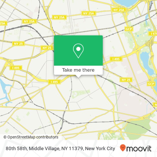 Mapa de 80th 58th, Middle Village, NY 11379