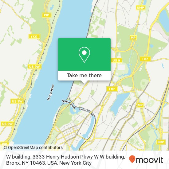 Mapa de W  building, 3333 Henry Hudson Pkwy W W  building, Bronx, NY 10463, USA