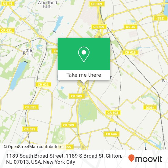 1189 South Broad Street, 1189 S Broad St, Clifton, NJ 07013, USA map