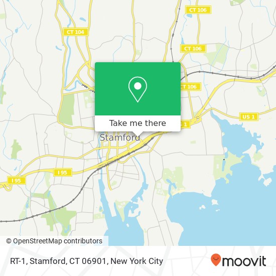 Mapa de RT-1, Stamford, CT 06901