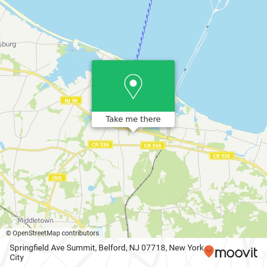 Mapa de Springfield Ave Summit, Belford, NJ 07718