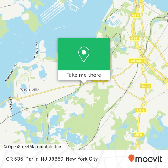 Mapa de CR-535, Parlin, NJ 08859