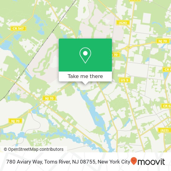 Mapa de 780 Aviary Way, Toms River, NJ 08755