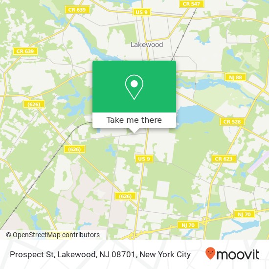 Mapa de Prospect St, Lakewood, NJ 08701