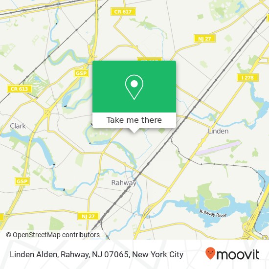 Mapa de Linden Alden, Rahway, NJ 07065