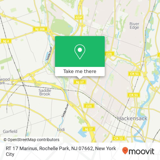 Mapa de RT 17 Marinus, Rochelle Park, NJ 07662
