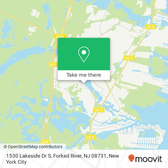 Mapa de 1530 Lakeside Dr S, Forked River, NJ 08731