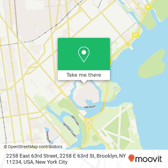 2258 East 63rd Street, 2258 E 63rd St, Brooklyn, NY 11234, USA map