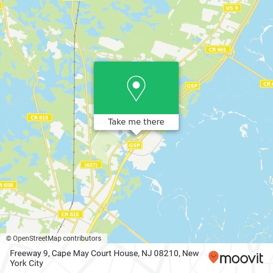 Mapa de Freeway 9, Cape May Court House, NJ 08210