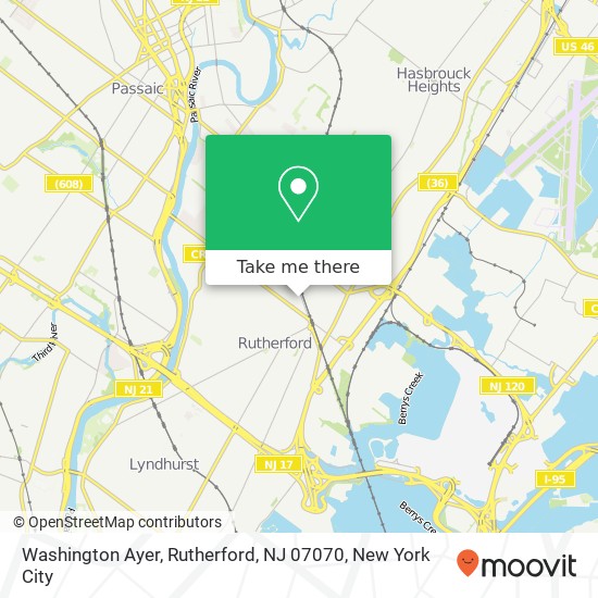 Washington Ayer, Rutherford, NJ 07070 map