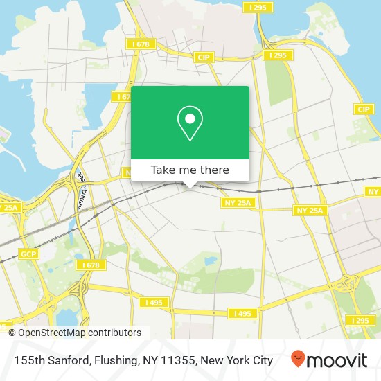 Mapa de 155th Sanford, Flushing, NY 11355