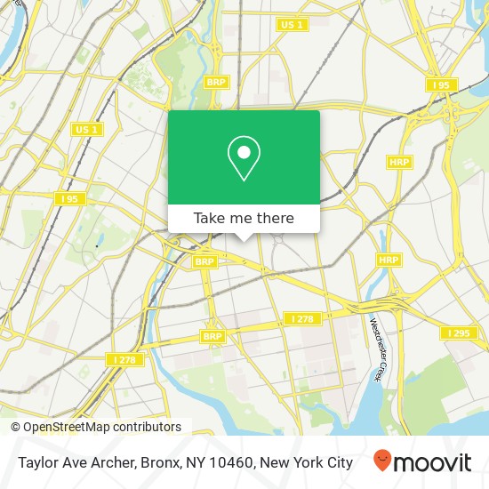Mapa de Taylor Ave Archer, Bronx, NY 10460