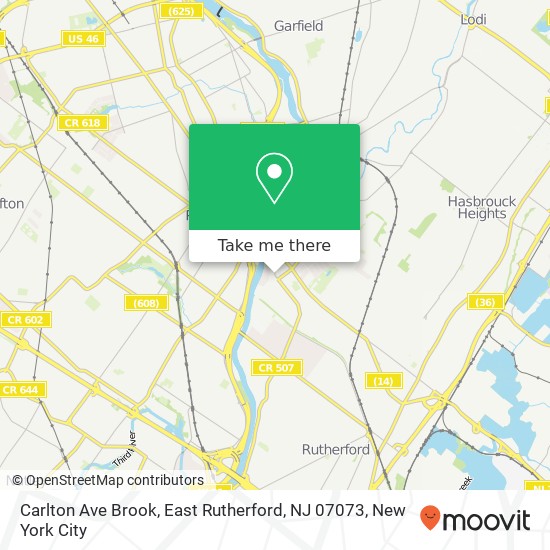 Mapa de Carlton Ave Brook, East Rutherford, NJ 07073