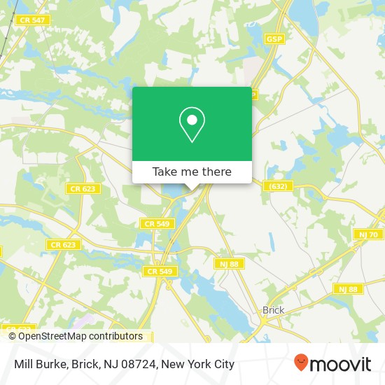 Mapa de Mill Burke, Brick, NJ 08724