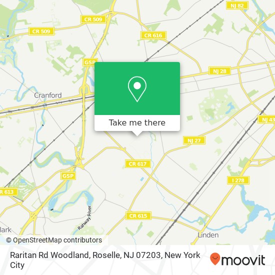 Mapa de Raritan Rd Woodland, Roselle, NJ 07203