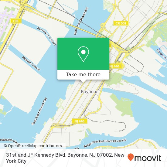 Mapa de 31st and JF Kennedy Blvd, Bayonne, NJ 07002