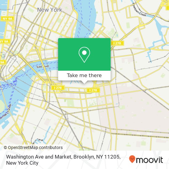 Mapa de Washington Ave and Market, Brooklyn, NY 11205