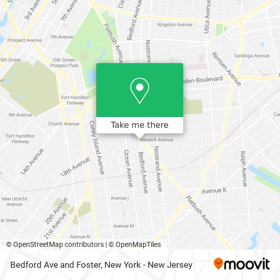 Bedford Ave and Foster map