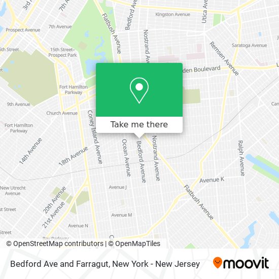 Bedford Ave and Farragut map