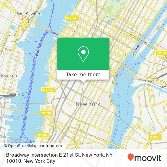 Mapa de Broadway intersection E 21st St, New York, NY 10010
