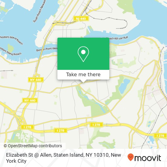 Mapa de Elizabeth St @ Allen, Staten Island, NY 10310