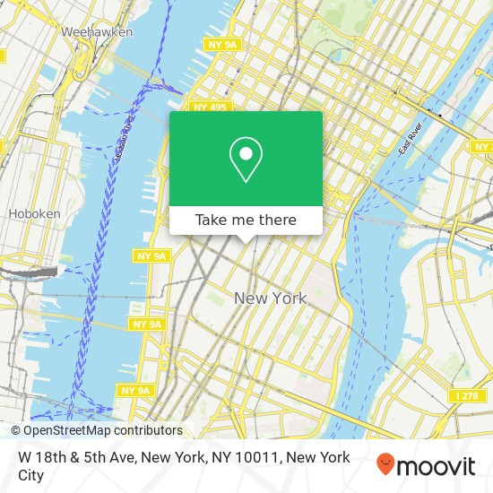 W 18th & 5th Ave, New York, NY 10011 map