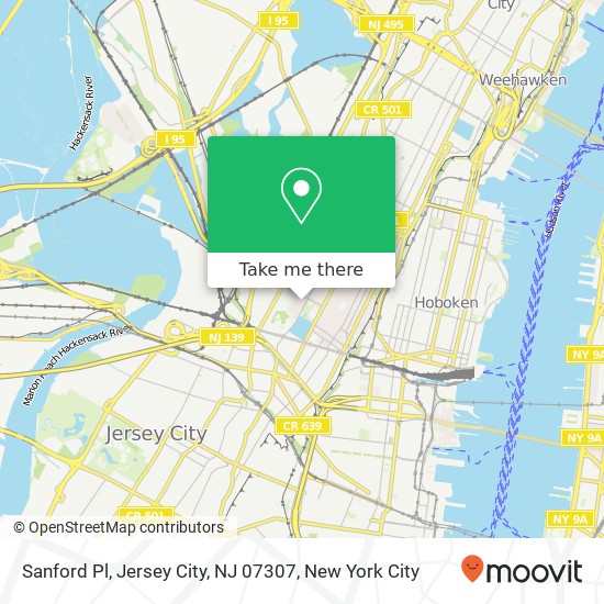 Sanford Pl, Jersey City, NJ 07307 map