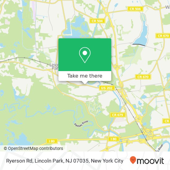 Mapa de Ryerson Rd, Lincoln Park, NJ 07035