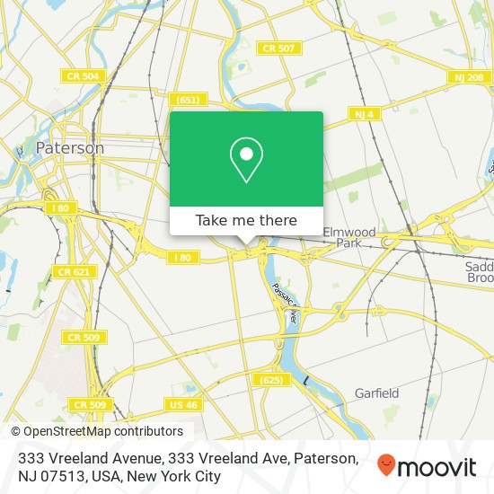333 Vreeland Avenue, 333 Vreeland Ave, Paterson, NJ 07513, USA map