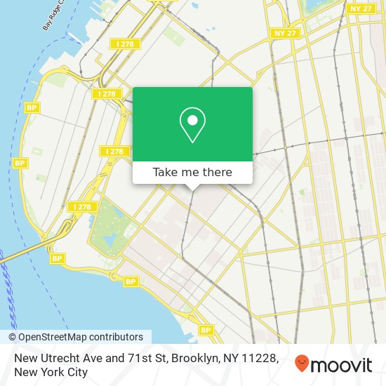 Mapa de New Utrecht Ave and 71st St, Brooklyn, NY 11228