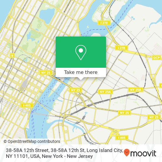 38-58A 12th Street, 38-58A 12th St, Long Island City, NY 11101, USA map