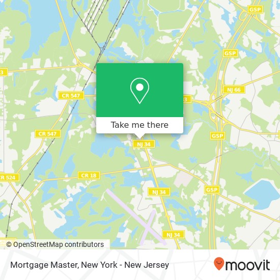 Mapa de Mortgage Master, 1433 State Route 34