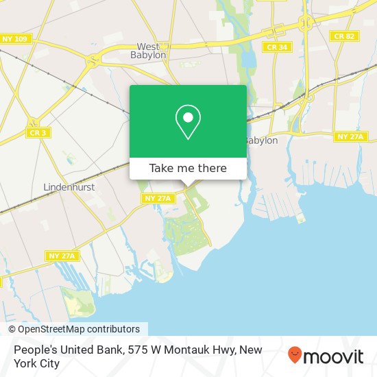 People's United Bank, 575 W Montauk Hwy map