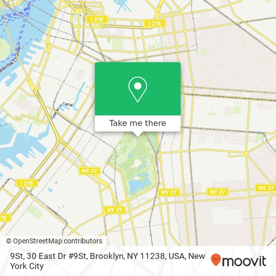 Mapa de 9St, 30 East Dr #9St, Brooklyn, NY 11238, USA