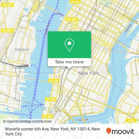 Mapa de Waverly corner 6th Ave, New York, NY 10014