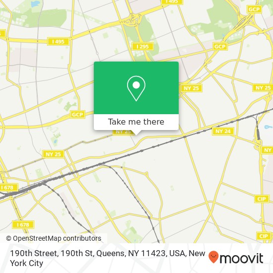 Mapa de 190th Street, 190th St, Queens, NY 11423, USA