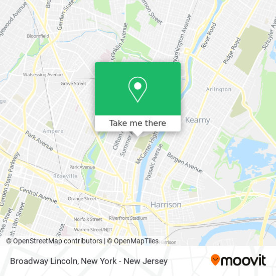 Mapa de Broadway Lincoln