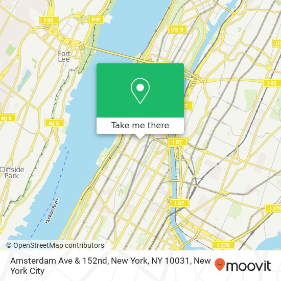 Amsterdam Ave & 152nd, New York, NY 10031 map
