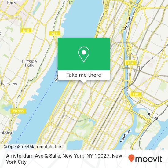 Amsterdam Ave & Salle, New York, NY 10027 map