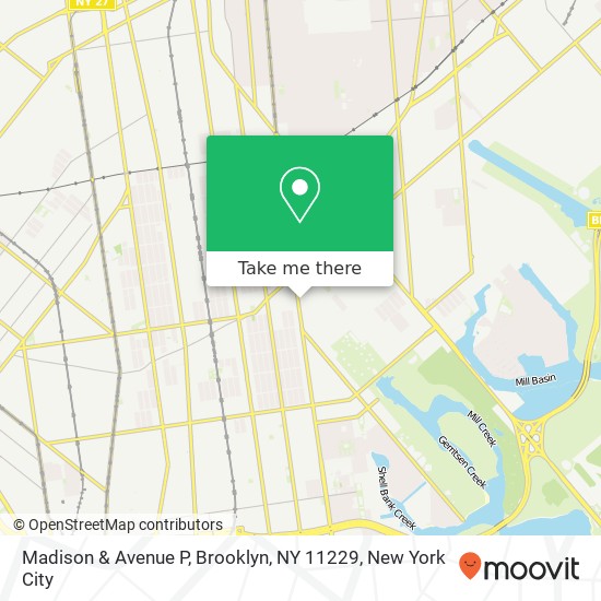Mapa de Madison & Avenue P, Brooklyn, NY 11229