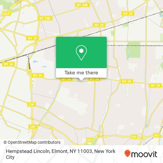 Mapa de Hempstead Lincoln, Elmont, NY 11003