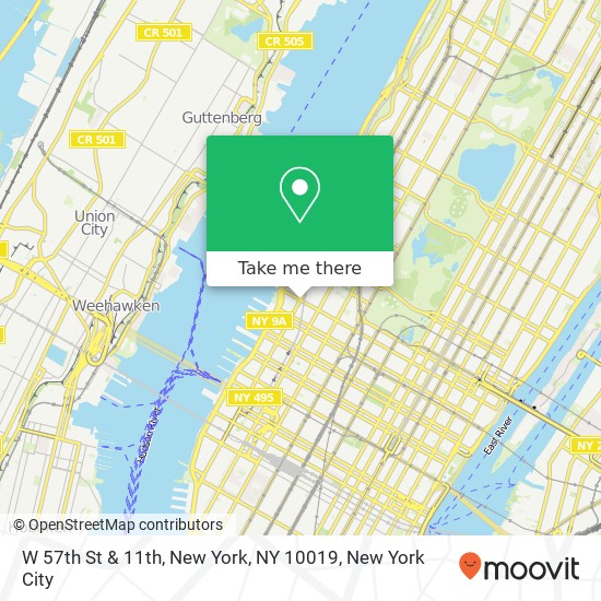 W 57th St & 11th, New York, NY 10019 map