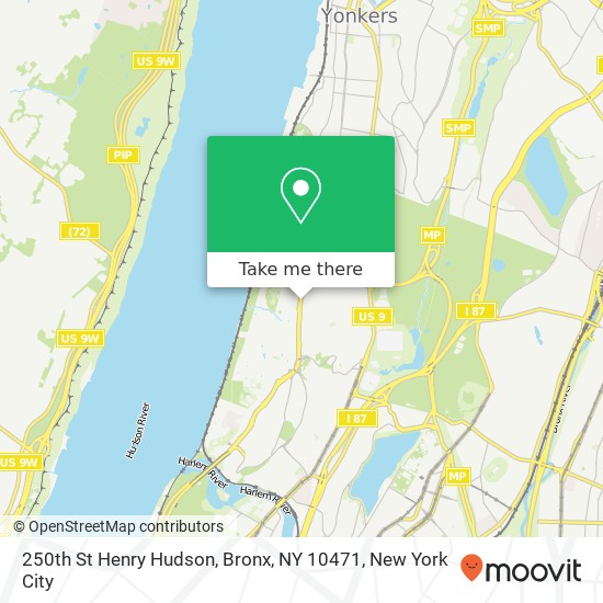 Mapa de 250th St Henry Hudson, Bronx, NY 10471